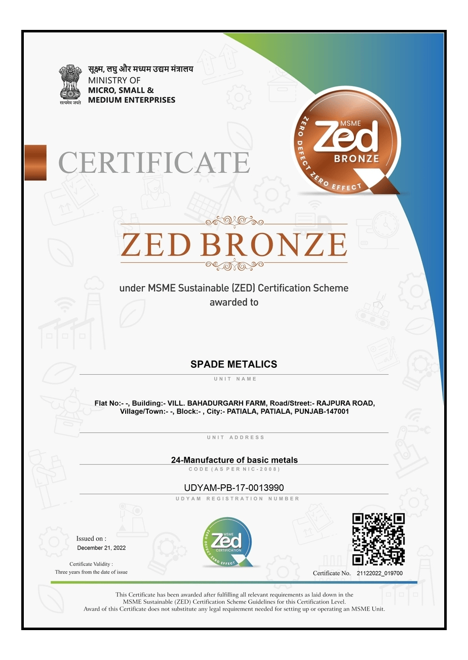 ZED Bronze certificate original document